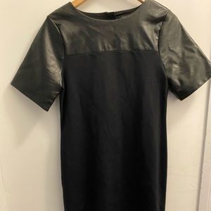Ann Taylor faux leather top dress size 2